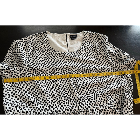 Women's City Chic Billie Spot Dress Size 20 White Black - Picture 7 of 9